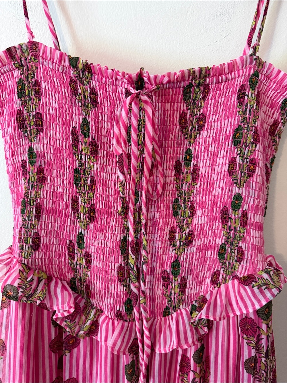 Free People Alejandra Smocked Bodice Tiered Sundress Size L - Picture 5 of 9